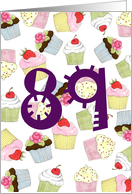 89th Birthday Party Invitation, Cupcakes Galore card