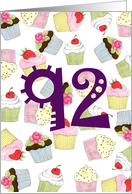 92nd Birthday Party Invitation, Cupcakes Galore card