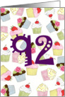 92nd Birthday Party Invitation, Cupcakes Galore card