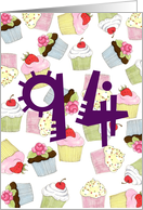 94th Birthday Party Invitation, Cupcakes Galore card