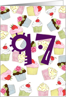 97th Birthday Party Invitation, Cupcakes Galore card