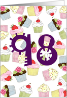 98th Birthday Party Invitation, Cupcakes Galore card