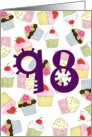 98th Birthday Party Invitation, Cupcakes Galore card