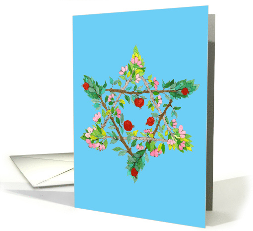 Passover Star of David with Flowers and Fruit card (776989)