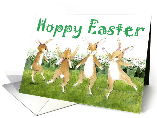 Hoppy Easter Bunny Dance card (782278)