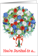 Memorial Day Party Invitation, Patriotic Bouquet card
