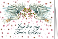 Twin Sister Birthday , Doves card