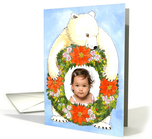 Polar Bear Christmas Wreath Photo card (850262)