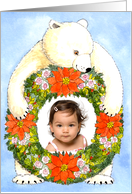 Polar Bear Christmas Wreath Photo Card