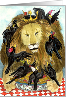 Birthday Lion & Blackbirds card