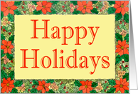 Poinsettia Happy Holidays card