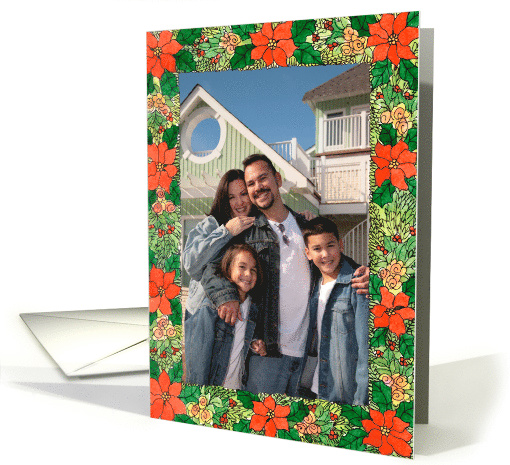 Poinsettia Vertical Photo card (885830)