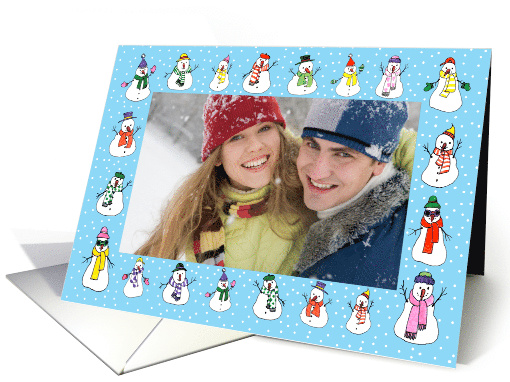 Christmas Snowmen Photo card horizontal card (885929)