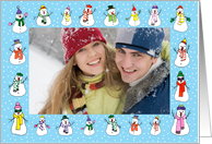 Christmas Snowmen Photo card horizontal card