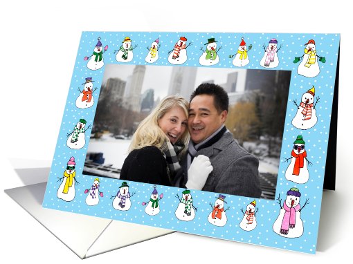 Winter Snowmen Photo card horizontal card (886542)