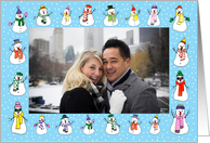 Winter Snowmen Photo card horizontal card