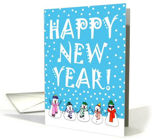 Happy New Year Snowmen card (887000)