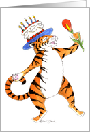 Tiger Sings Happy Birthday card