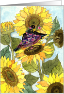 Sunflower Crows - note card