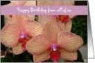 Happy Birthday from all of us - orchid card