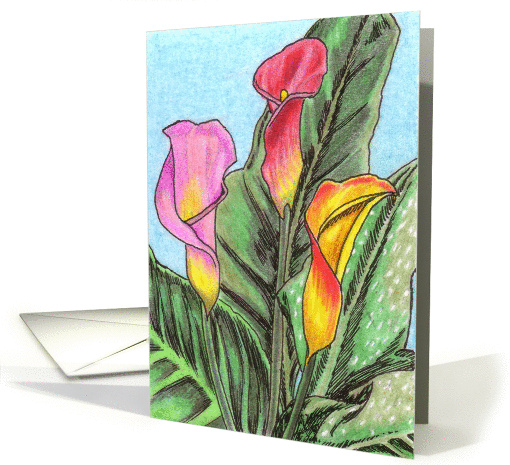 Cheery Calla Lilies 2 card (83314)