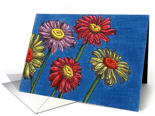 Painted Daisies card (83700)