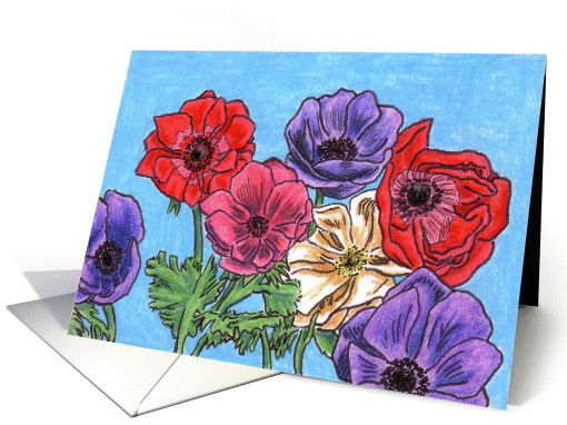 Showy Windflowers card (83734)