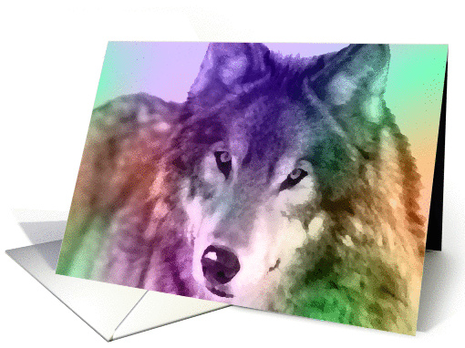 Wolf Face - Digital Art card (119141)