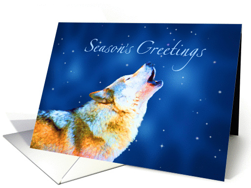 Howling Wolf Seasons Greetings card (120552)