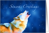 Howling Wolf Seasons Greetings card