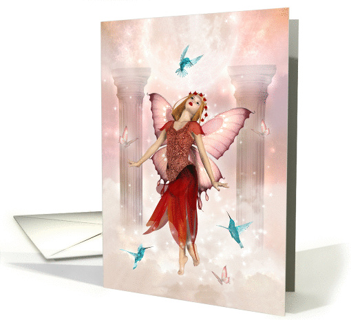 Butterfly Fae with Hummingbirds card (215813)