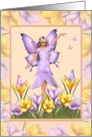 Butterfly Fairy with Crocus and Hummingbirds card