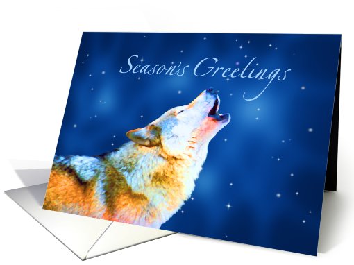 Howling Wolf Seasons's Greetings ~ Blank card (532067)