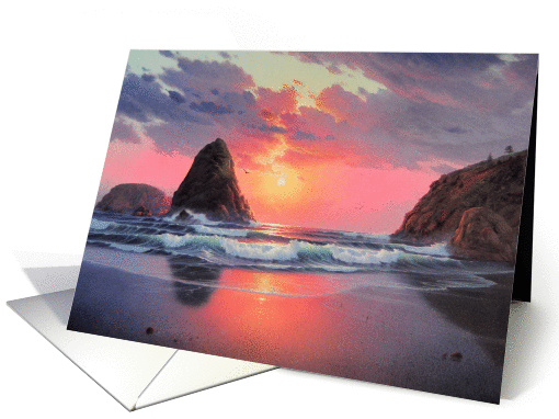 Whaleshead Beach, Brookings Oregon (painting) card (83348)