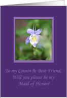 Cousin Maid of Honor Purple card