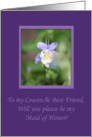 Cousin Maid of Honor Purple card