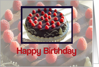Happy Bday Raspberry Chololate Cake card
