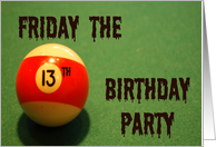 Friday the 13th Birthday Party Invite 2 card