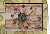 Sun on Brick Wall Blank card