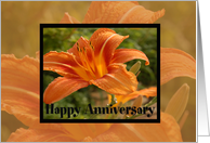 Orange Flower Anniversary card