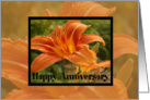 Orange Flower Anniversary card