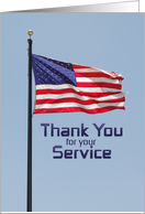 Thank You For Service Flag card