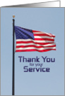 Thank You For Service Flag card