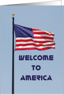 Welcome to America Flag card