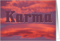 Karma at Sunset card