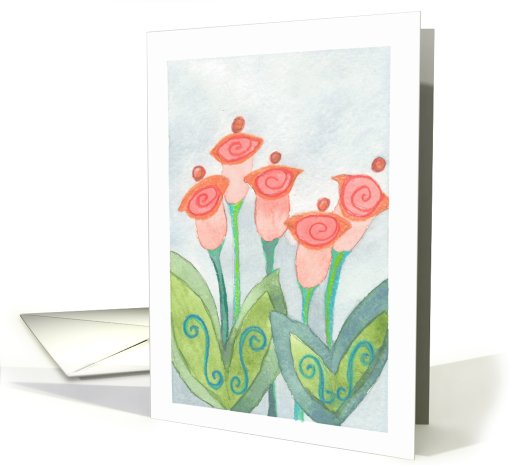 orange tulips 4u ~ blank inside card (480099)