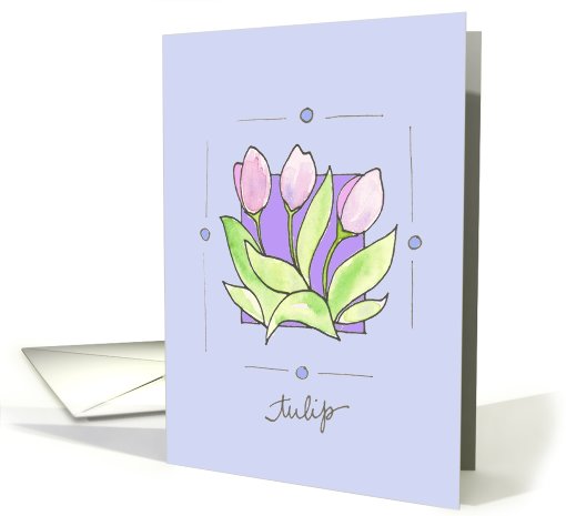 pink tulips 4u ~ blank inside card (480102)