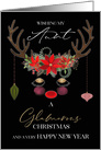 Glamour and Glitter Reindeer Merry Christmas for My Aunt card