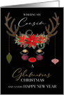 Glamour and Glitter Reindeer Merry Christmas for My Cousin card