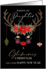 Glamour and Glitter Reindeer Merry Christmas for My Daughter card